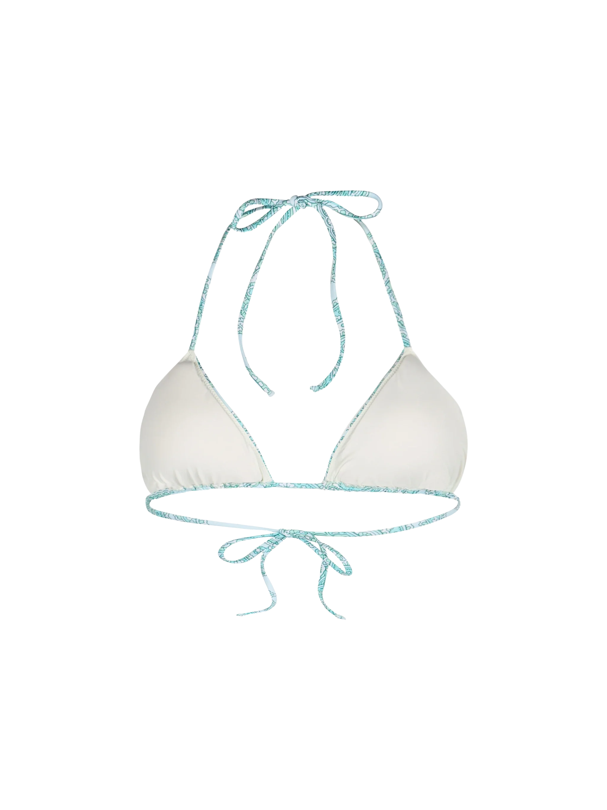 Leah Water Green Paisley Triangle Bikini Top Verde Acqua