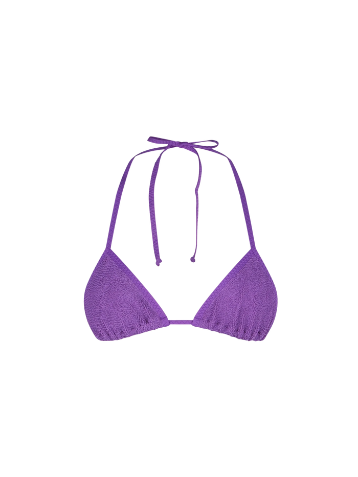 Leah Purple Crinkle Triangle Swimsuit Top