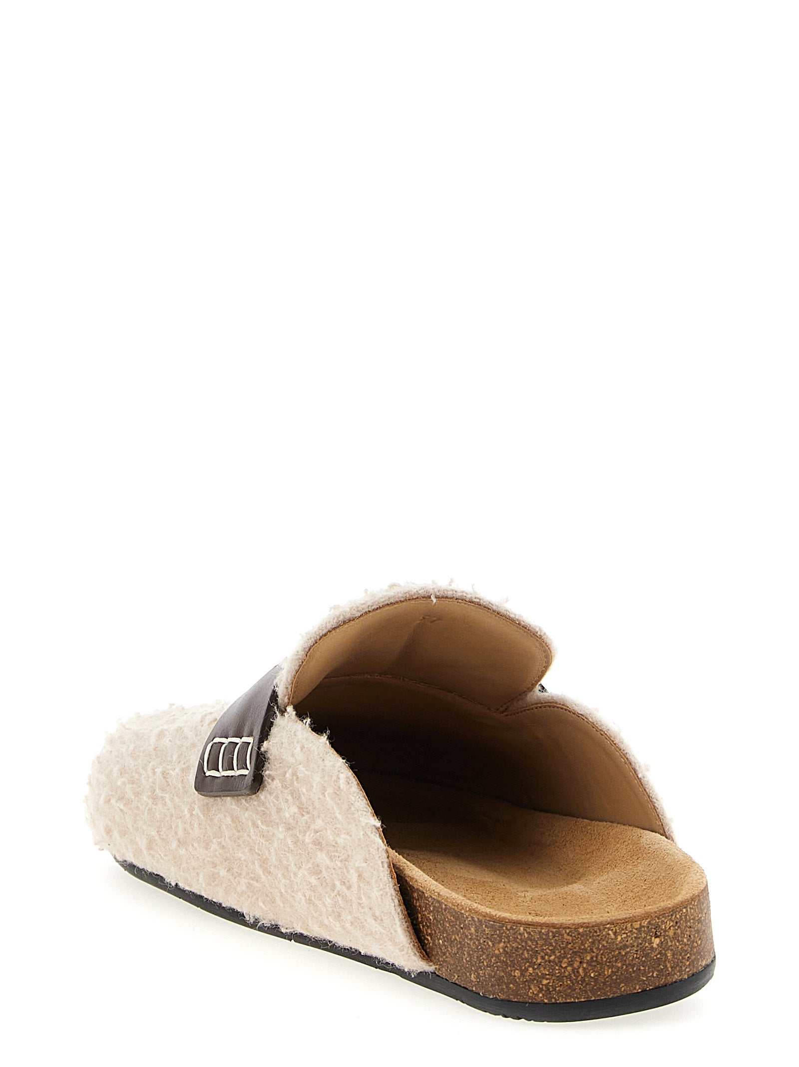 Felt Loafer mules Beige Virgin Wool Flat Shoes