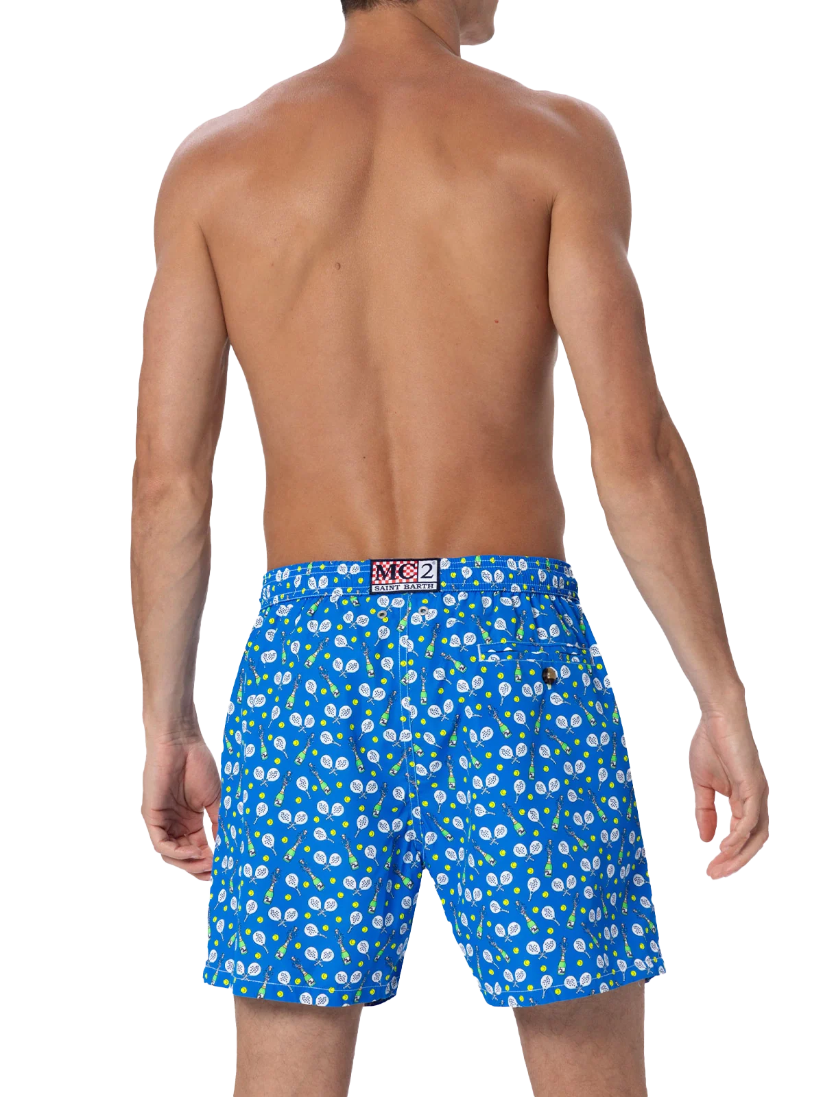 Man Lightweight Fabric Swim-Shorts Lighting Micro Fantasy With Padel Winner Print Blue Swimshort
