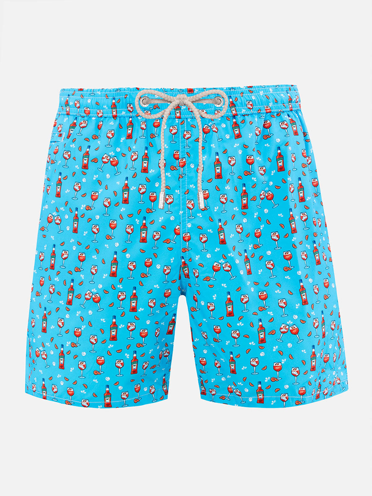 Lightweight Fabric Swim Shorts Lighting With Aperol Spritz Print | Special Edition Blue Swimshort