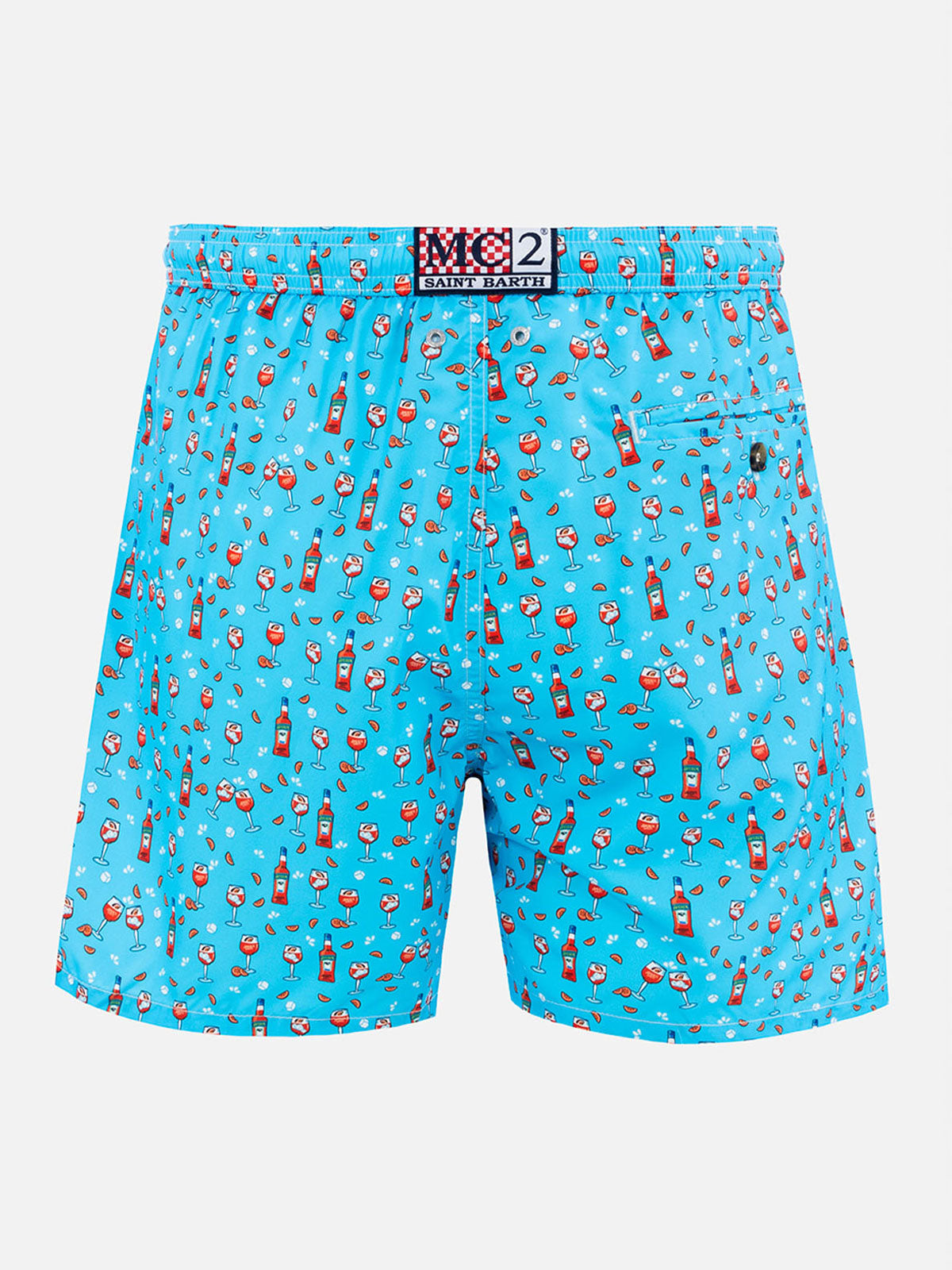 Lightweight Fabric Swim Shorts Lighting With Aperol Spritz Print | Special Edition Blue Swimshort