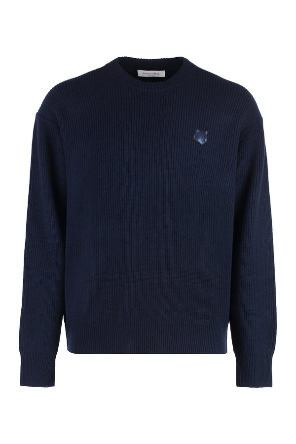 Wool-Blend Crew-Neck Sweater Blue Sweatshirts