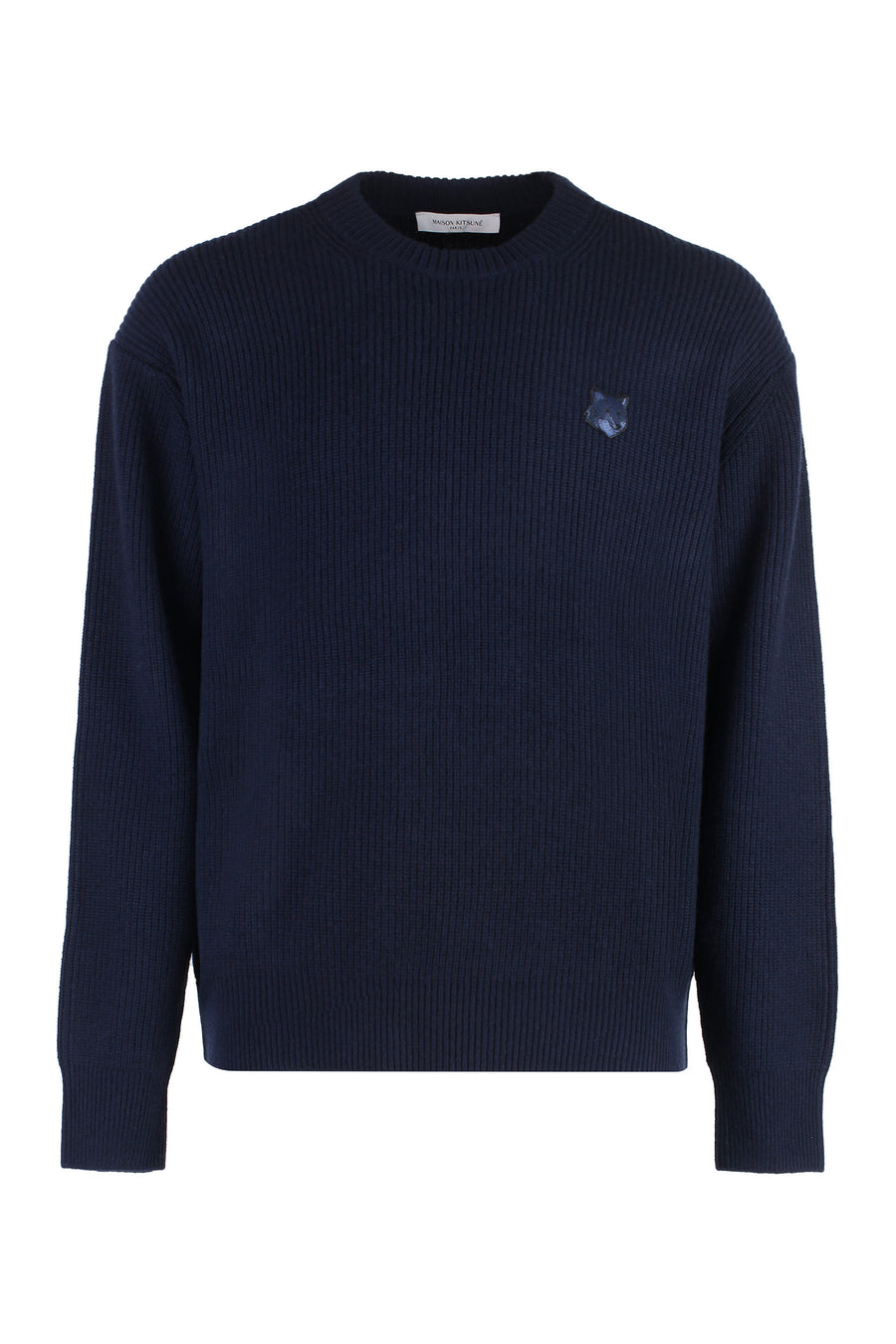 Wool-Blend Crew-Neck Sweater Blue Sweatshirts