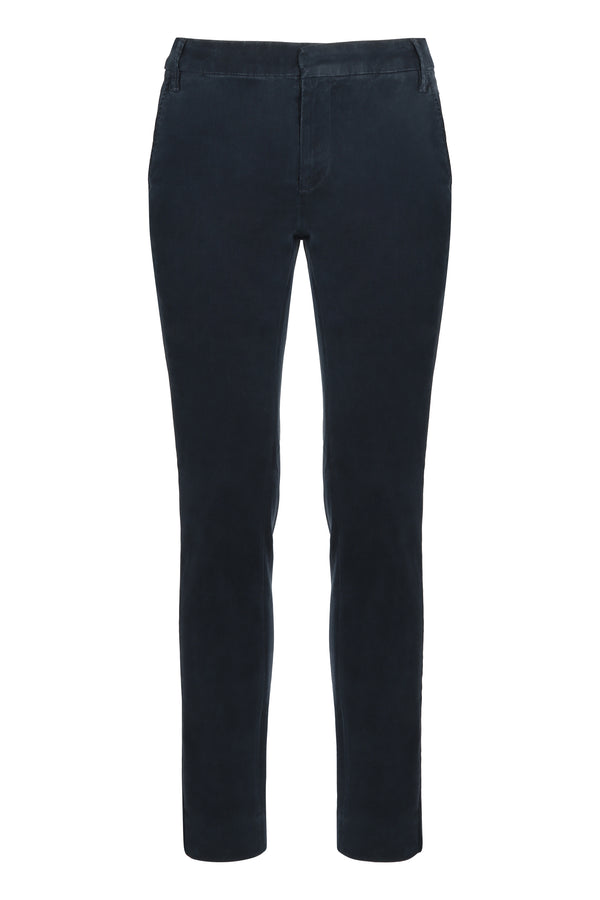 Slim Fit Chino Trousers Blue Elastane Chinos