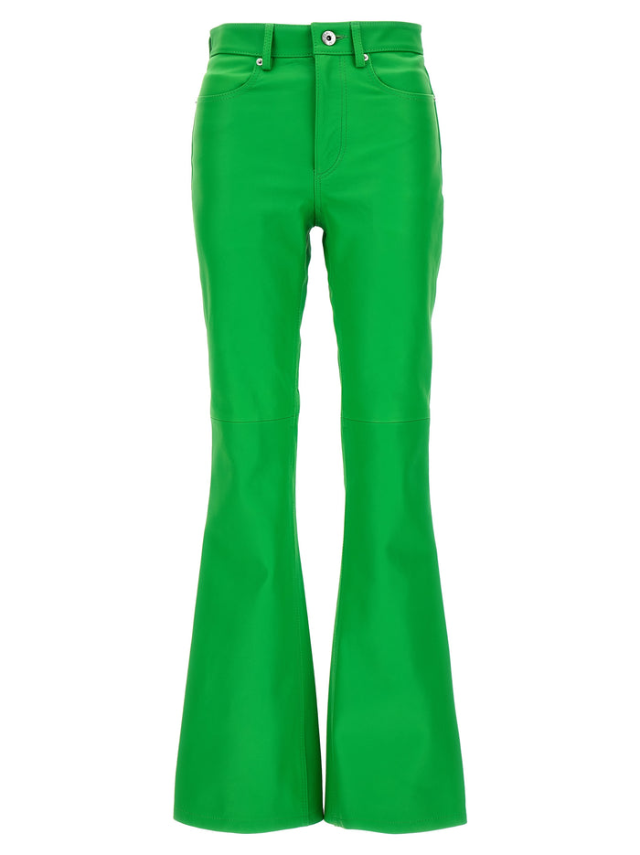 Leather bootcut trousers Green Cow Pant
