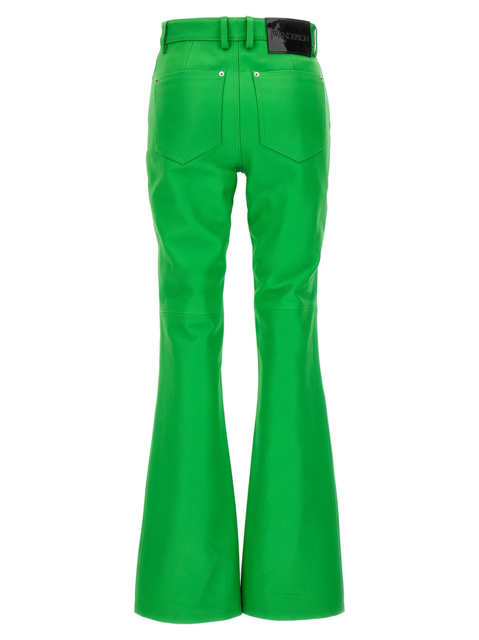 Leather bootcut trousers Green Cow Pant