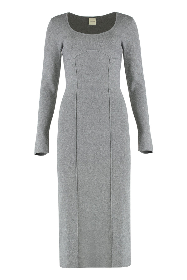 Midi Dress Grey Milano Point Viscose