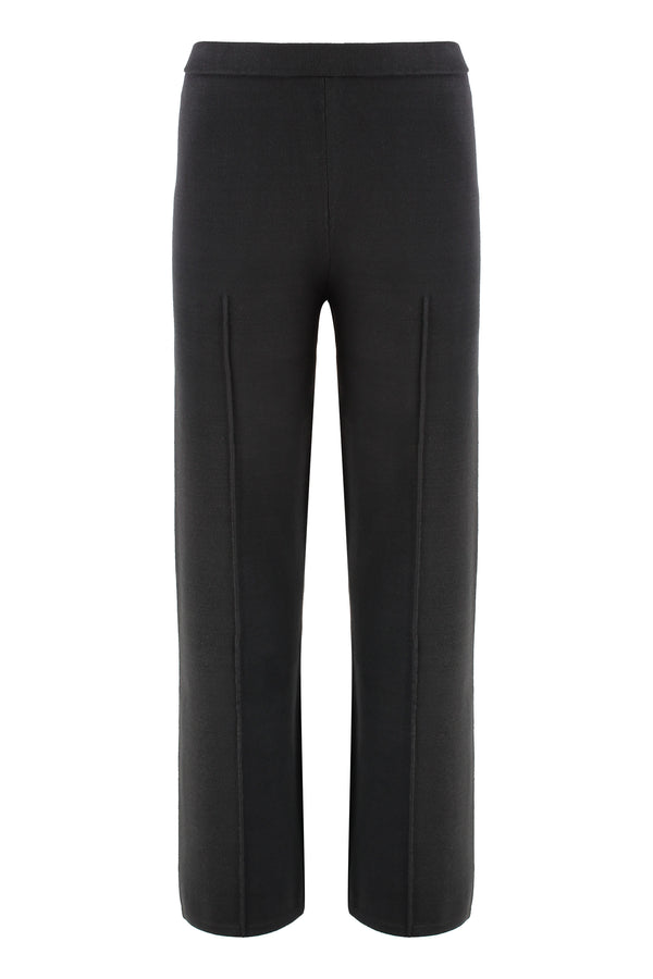 Knit Trousers Black Viscose Wide-leg