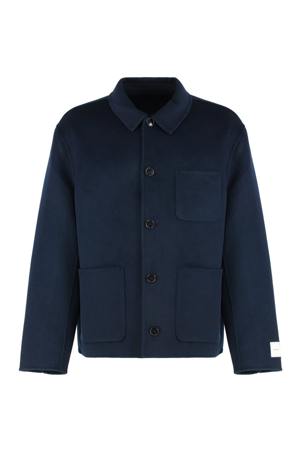 Jacket Wool-Blend Blue Recycled Wool Bomber