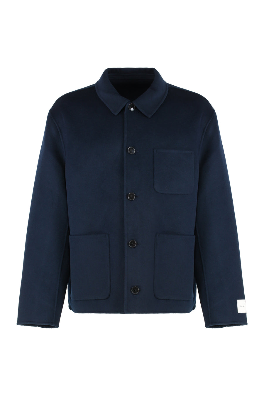 Jacket Wool-Blend Blue Recycled Wool Bomber