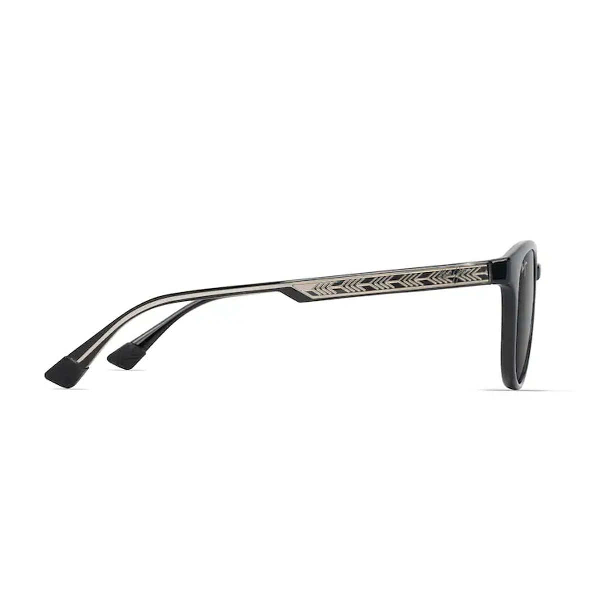 Maui Jim HIEHIE grey shiny blk w t Nero Acetate Occhiali Sole