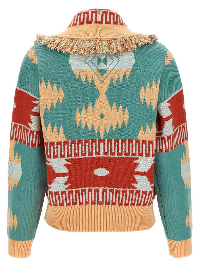 Icon Thistles Multicolor Wool Cachemire Sweater, Cardigans