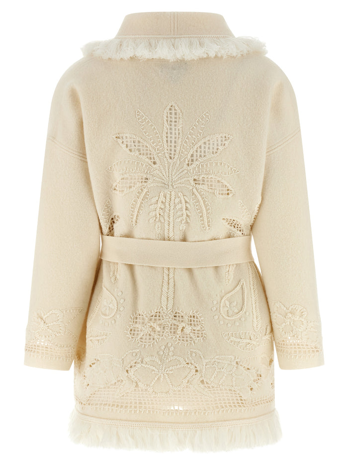 Islands Diary Cardigan White Virgin Wool Sweater, Cardigans