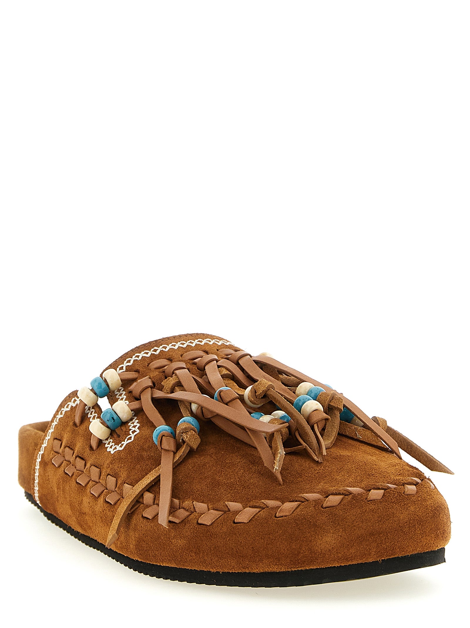 The Journey sabots Brown Calfskin Leather (bos Taurus) Flat Shoes