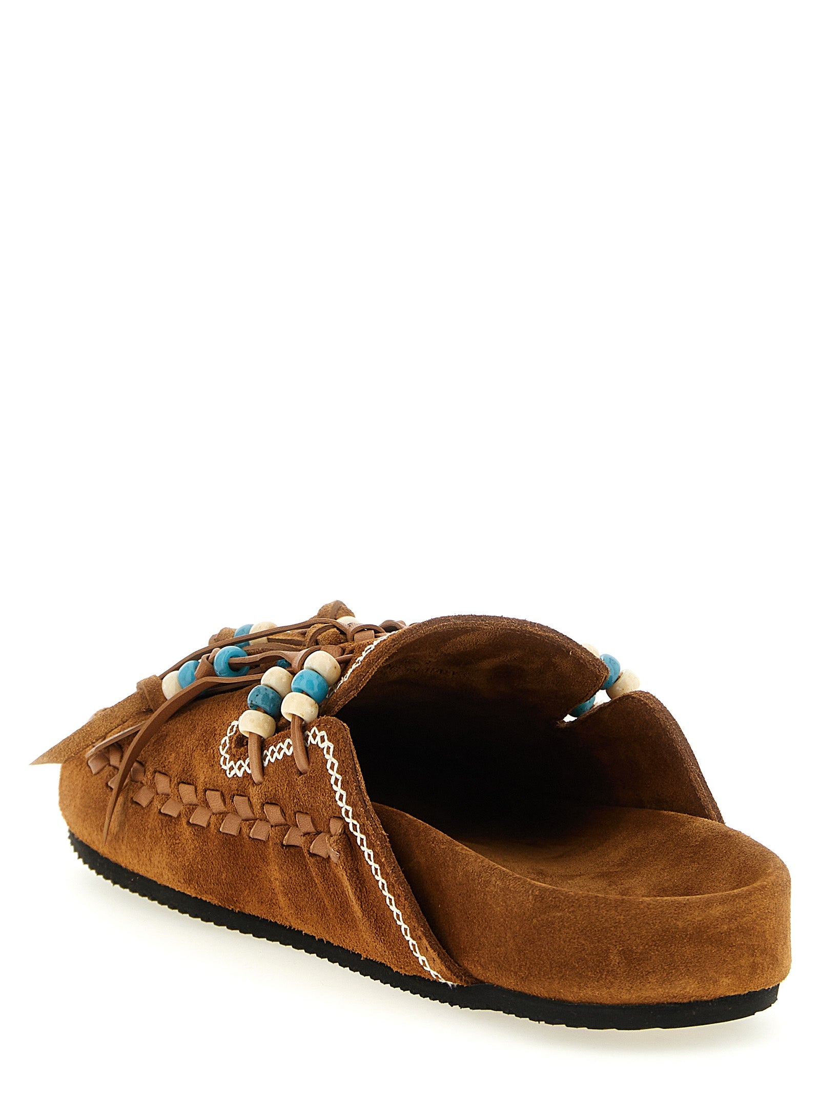 The Journey sabots Brown Calfskin Leather (bos Taurus) Flat Shoes
