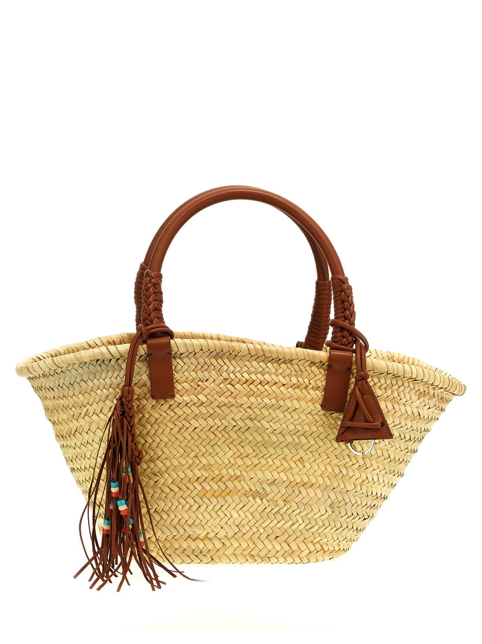 Icon Palm Leaf Big handbag Brown Acrylic Hand Bags