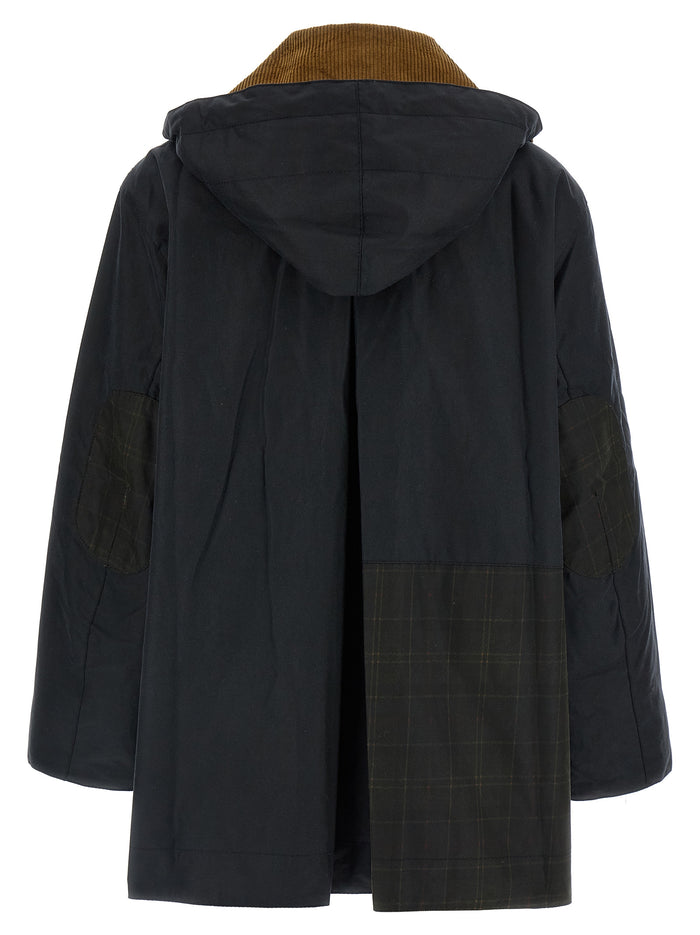 Parka Barbour X GANNI Blue Waxed Cotton Down Jacket, Parka, Casual Jackets