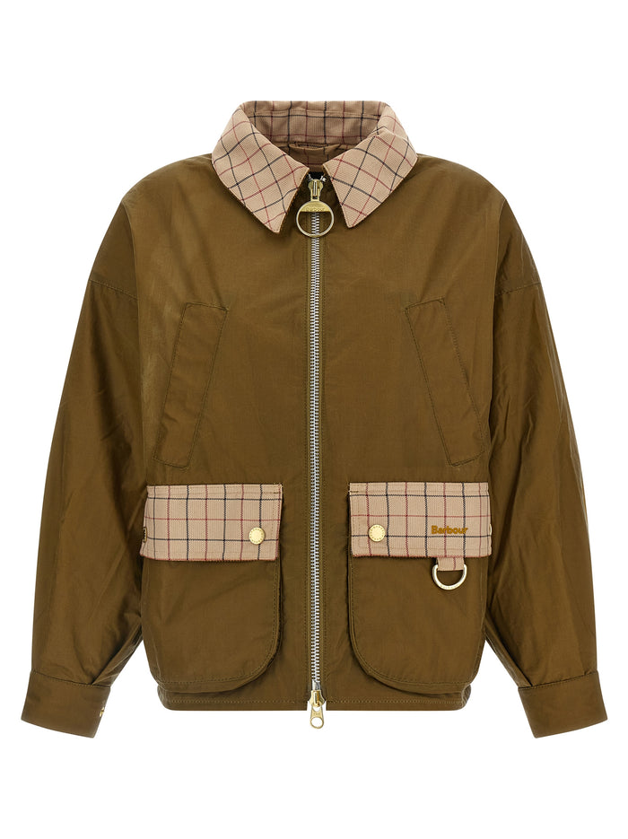 Launton jacket Beige Waxed Cotton Down Jacket, Parka, Casual