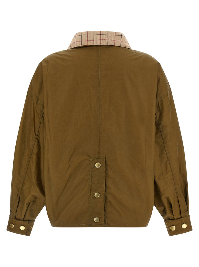 Launton jacket Beige Waxed Cotton Down Jacket, Parka, Casual