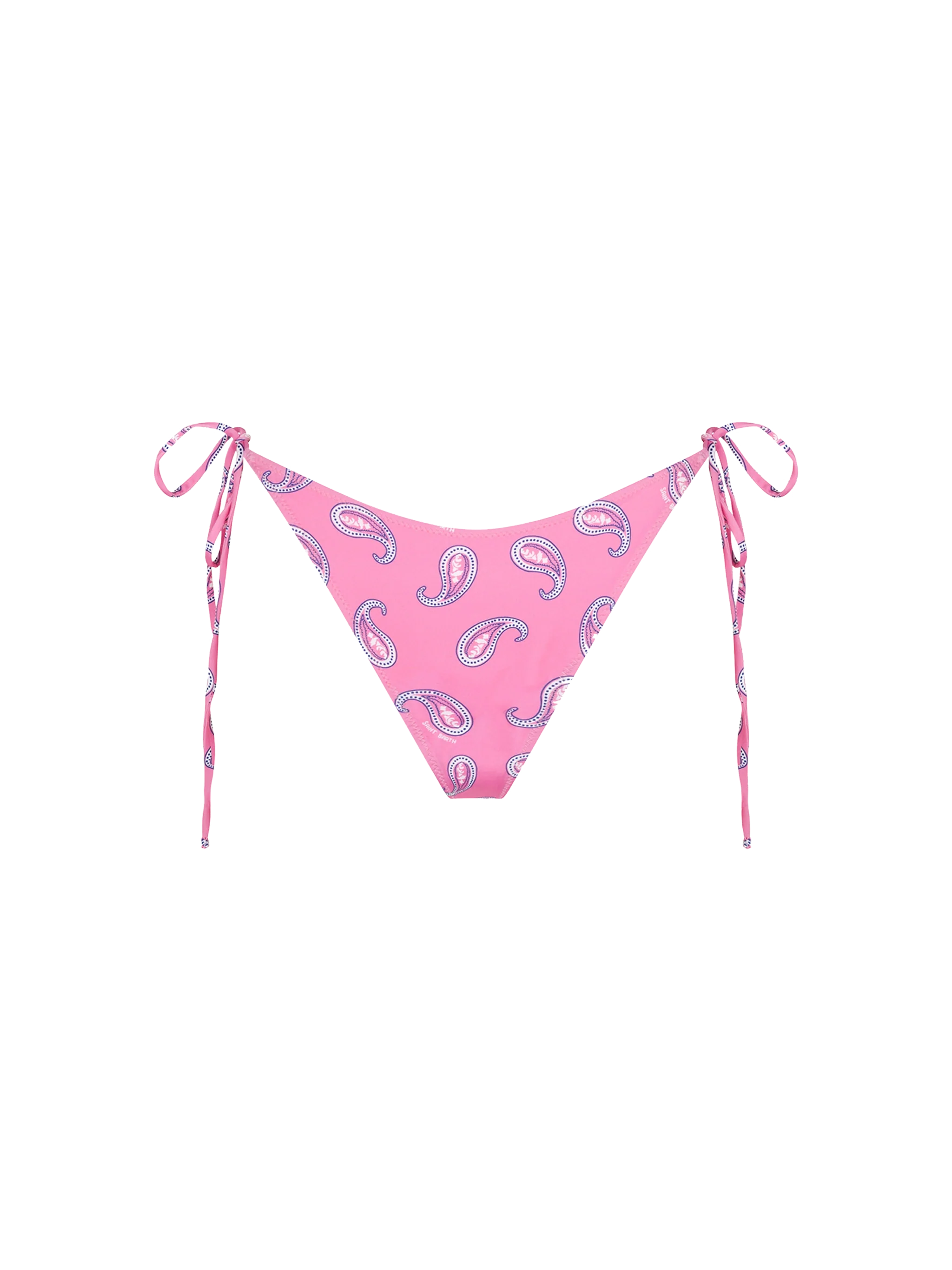 Pink Norah Cheeky Swim Briefs With Paisley Print Bottom