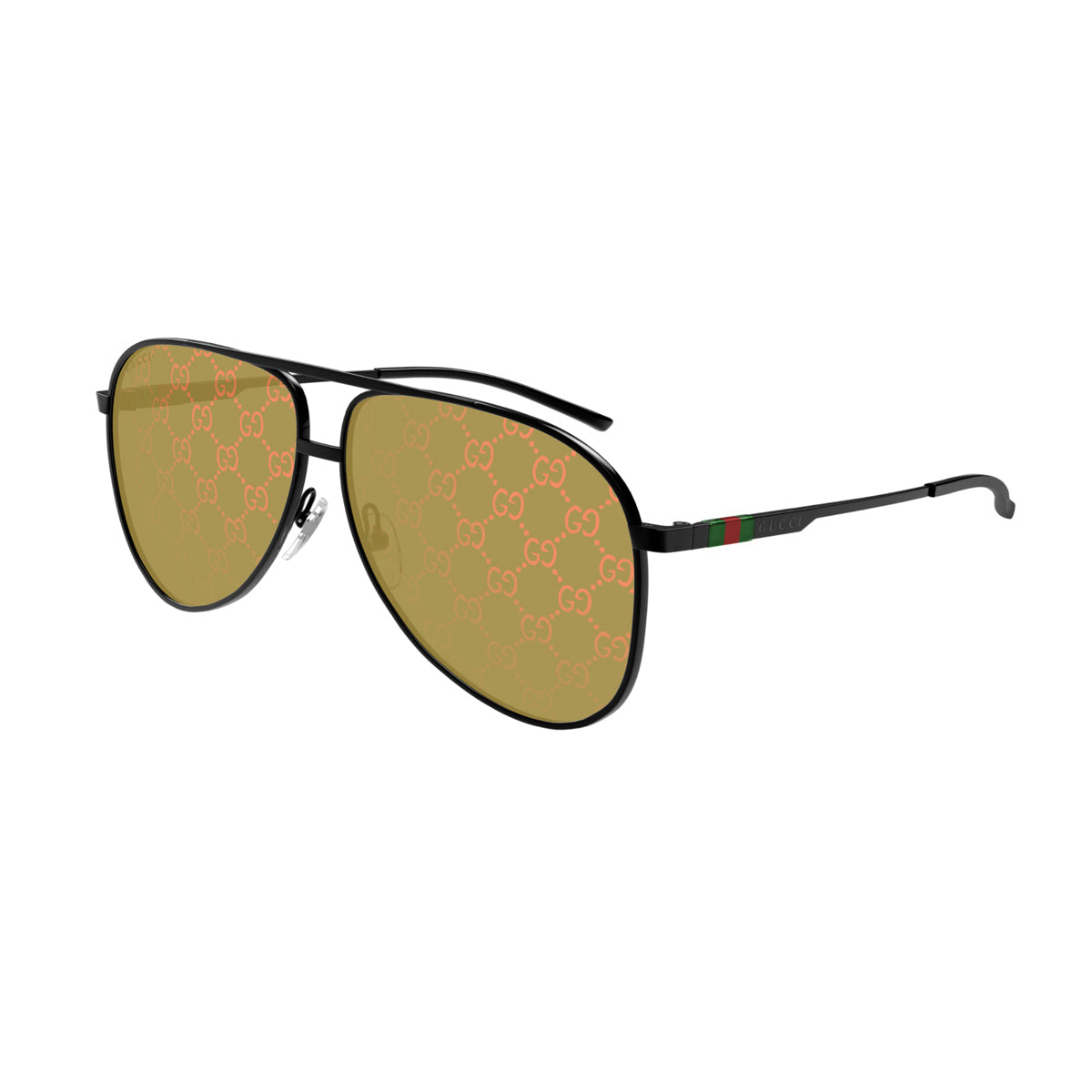 Gucci GG1677S Linea Web 005 Black Yellow Nero Metal Occhiali Da Sole