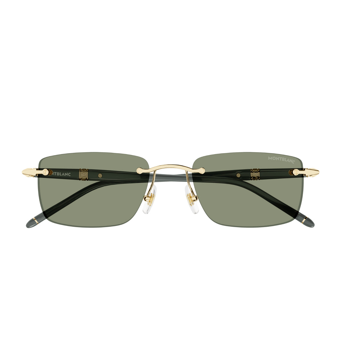 Montblanc MB0344S Linea Meisterstück 005 Gold Grey Green Oro Metal Occhiali Da Sole