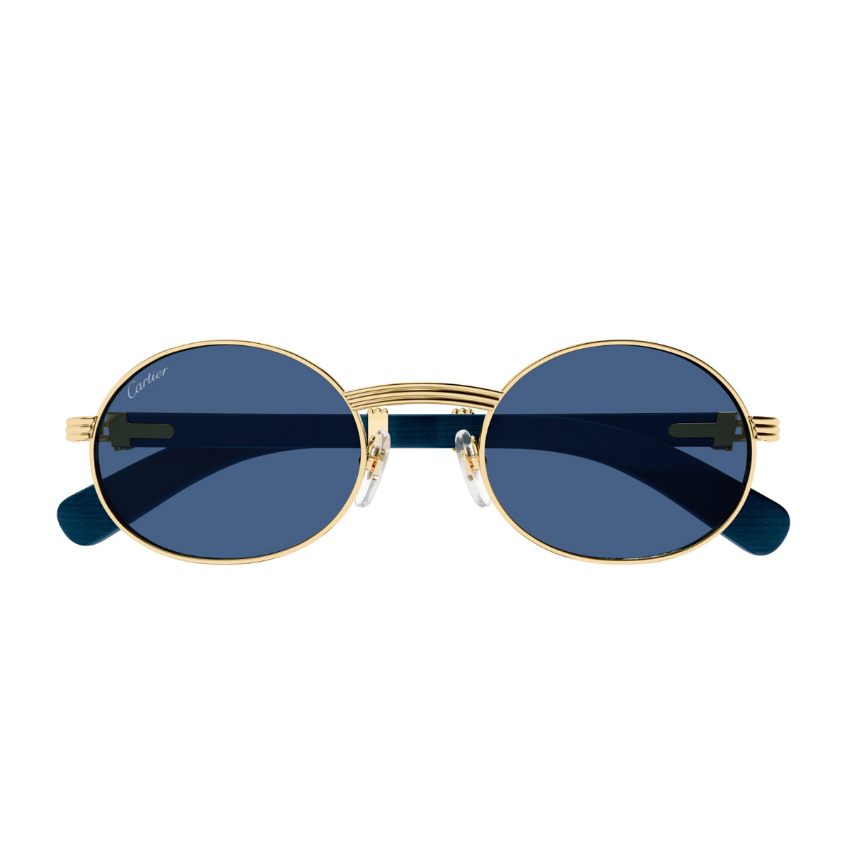 Cartier CT0464S Première de 004 Gold Blue Oro Metal/wood Occhiali Da Sole
