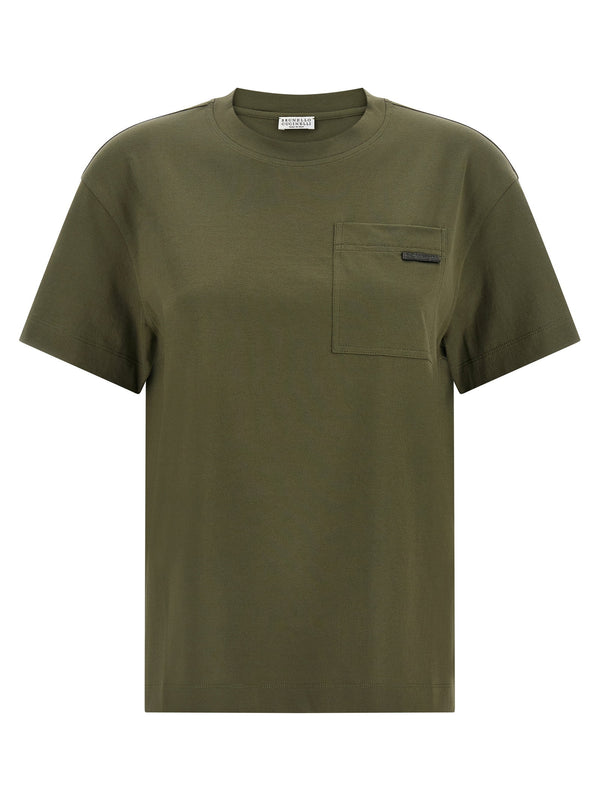 Brunello Cucinelli Shiny Tab T-shirt