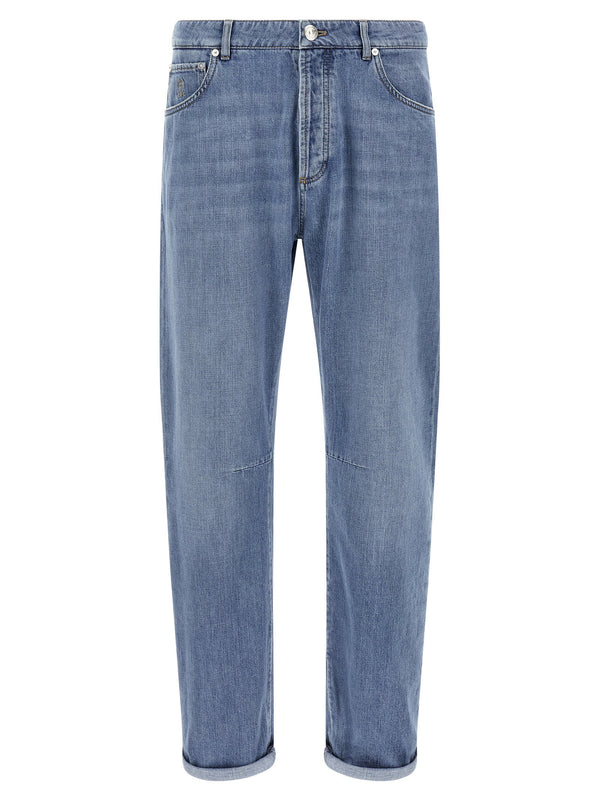 Brunello Cucinelli Stonewashed Denim Jeans — Blue