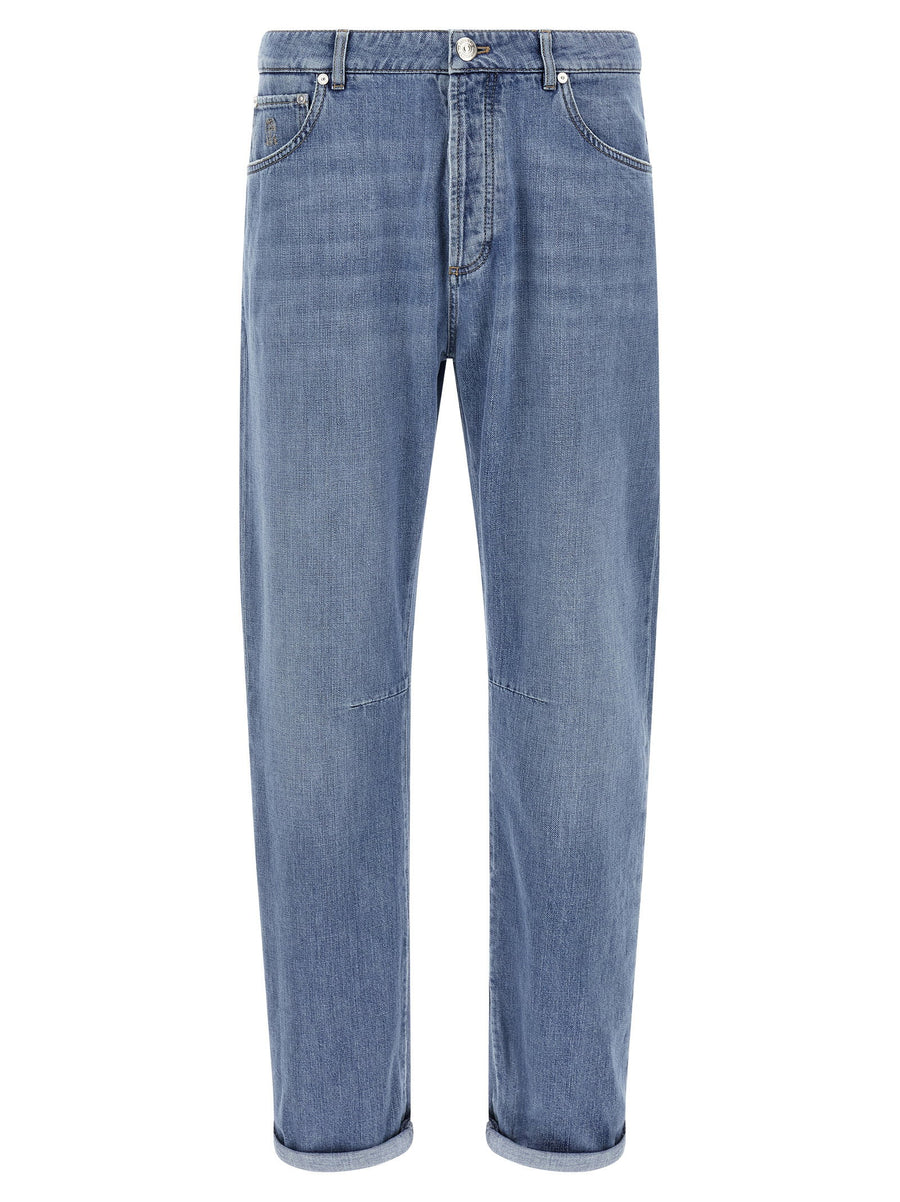 Brunello Cucinelli Stonewashed Denim Jeans — Blue