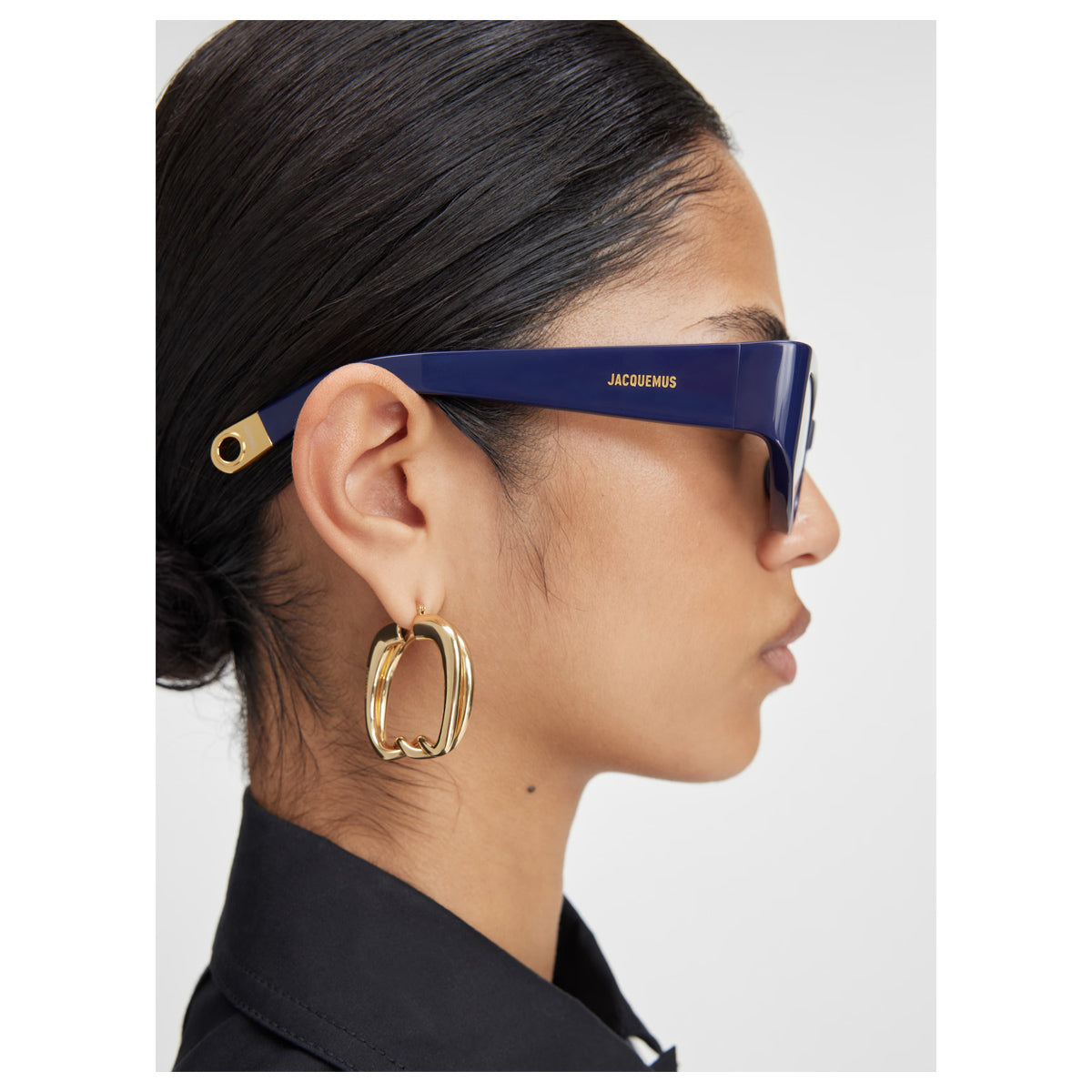 Jacquemus Les lunettes JAC5 Gala linea Sculptures C4 Navy Blu Acetate Occhiali Da Sole