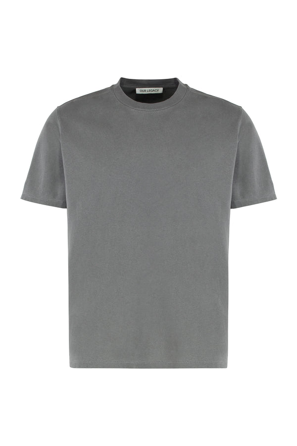 T-Shirt Boxy Crew Neck Worn Black Cotton T-shirts