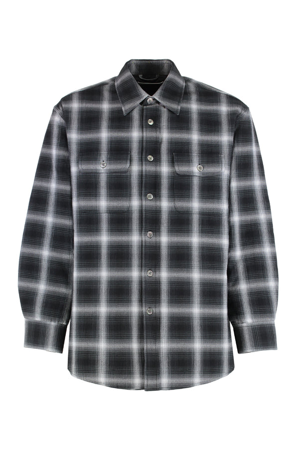 Check Cotton Shirt Black