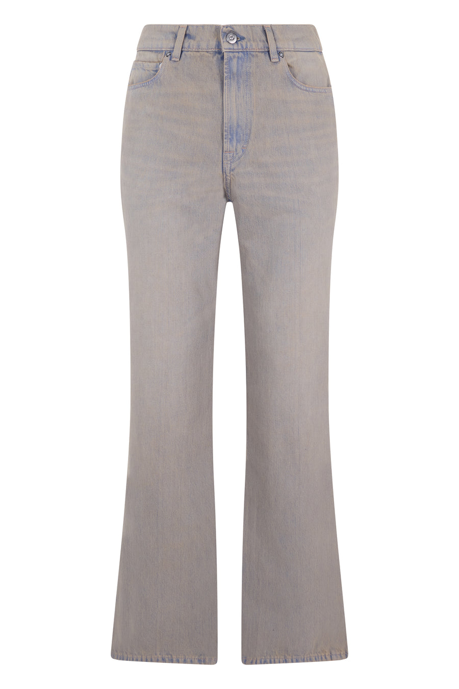 Denim Flared Trousers Grey Cotton Regular & Straight-leg Jeans