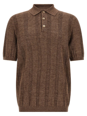 Brunello Cucinelli Wide Ribbed Polo Shirt