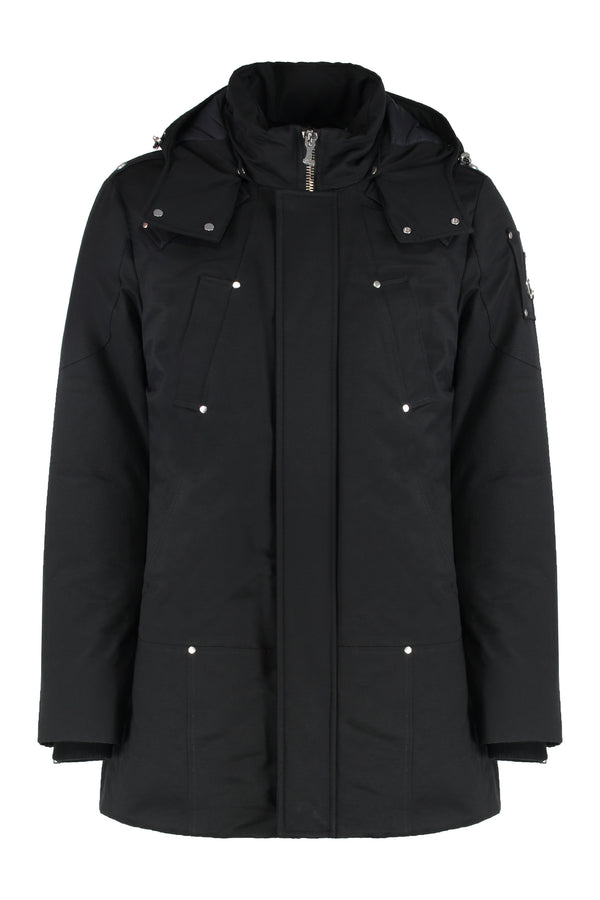 Parka With Removable Hood Black Cotton Parkas