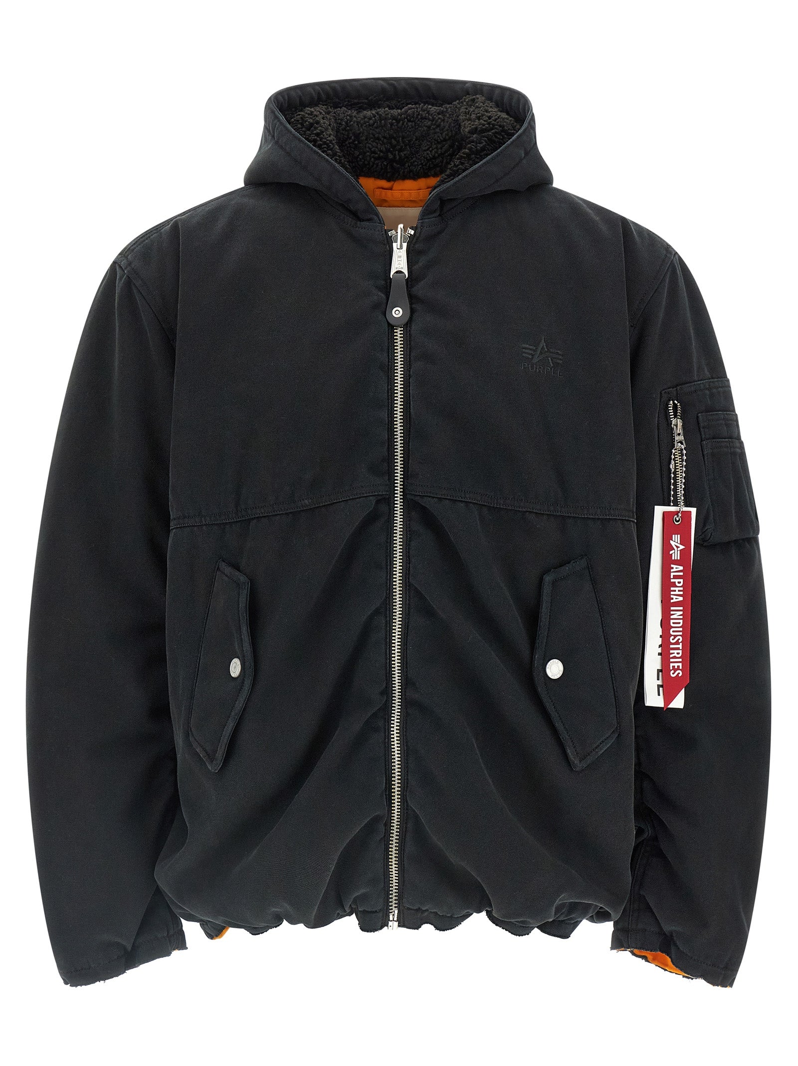 Alpha Industries x Purple reversible bomber jacket Multicolor Cotton Down Jacket, Parka, Casual