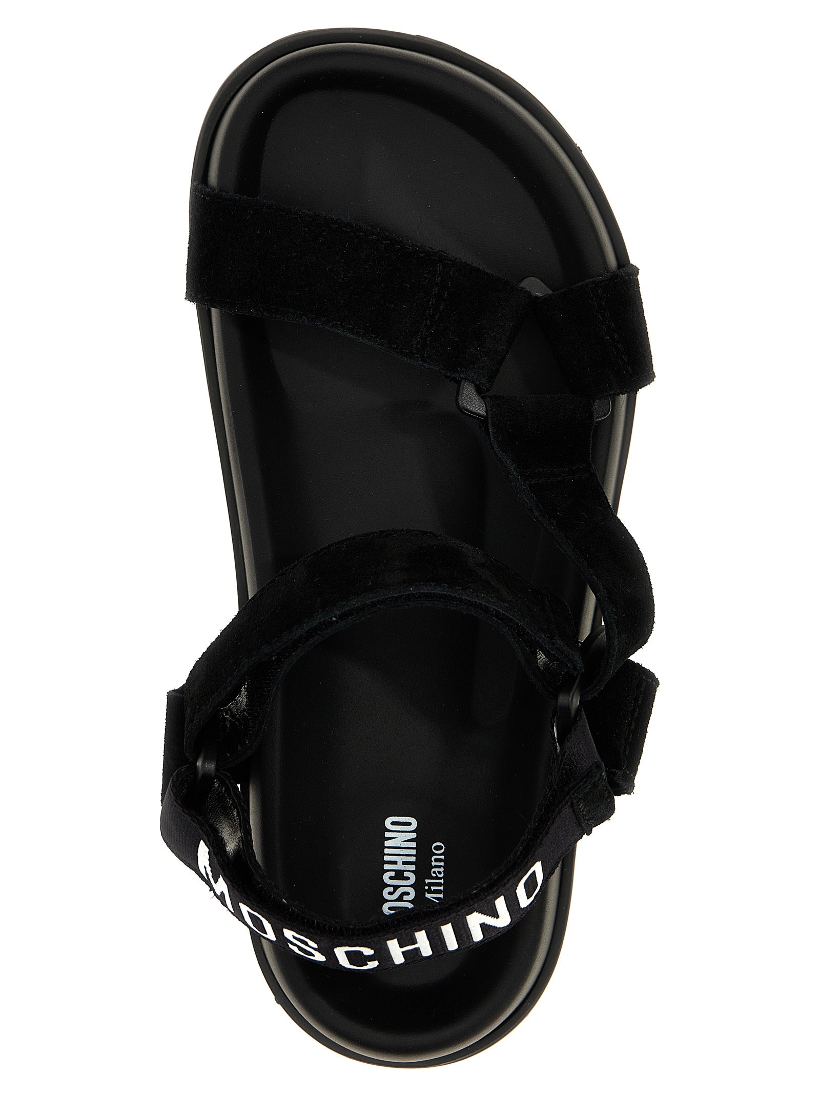 Suede sandals Black Calfskin Leather (bos Taurus)