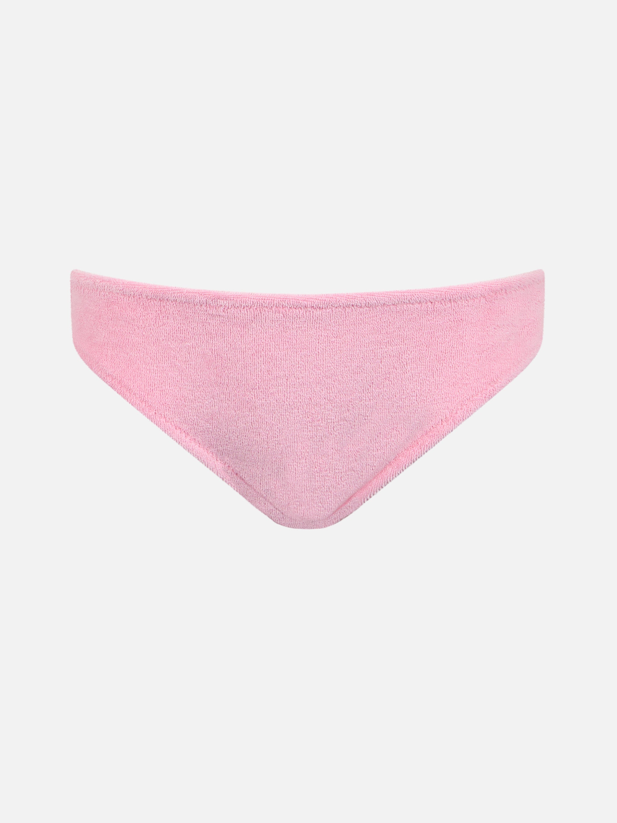Girl Pink Terry Swim Briefs Madame With Bow Bottom