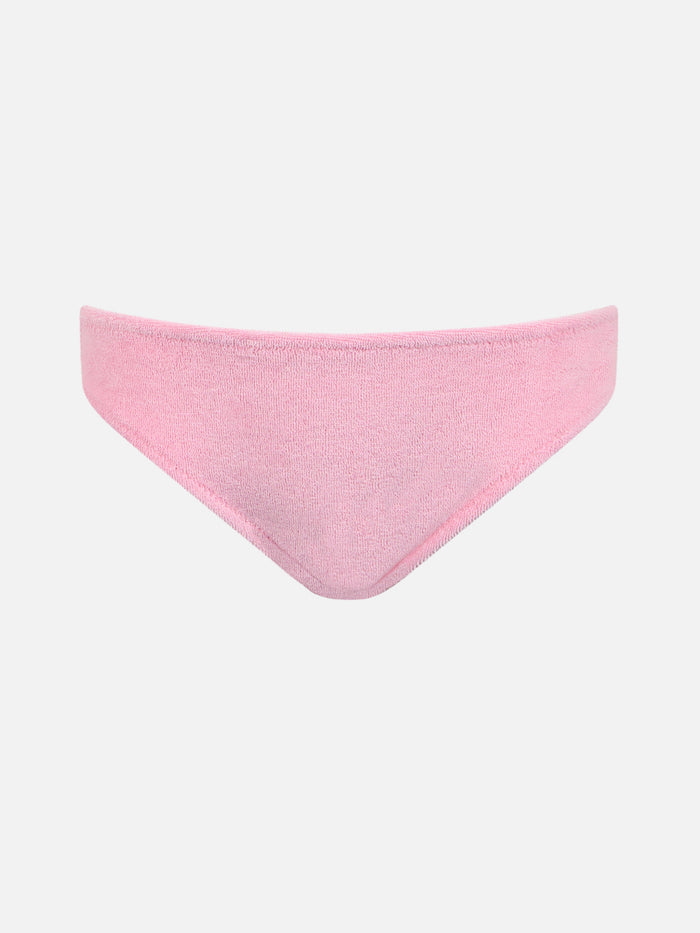 Girl Pink Terry Swim Briefs Madame With Bow Bottom