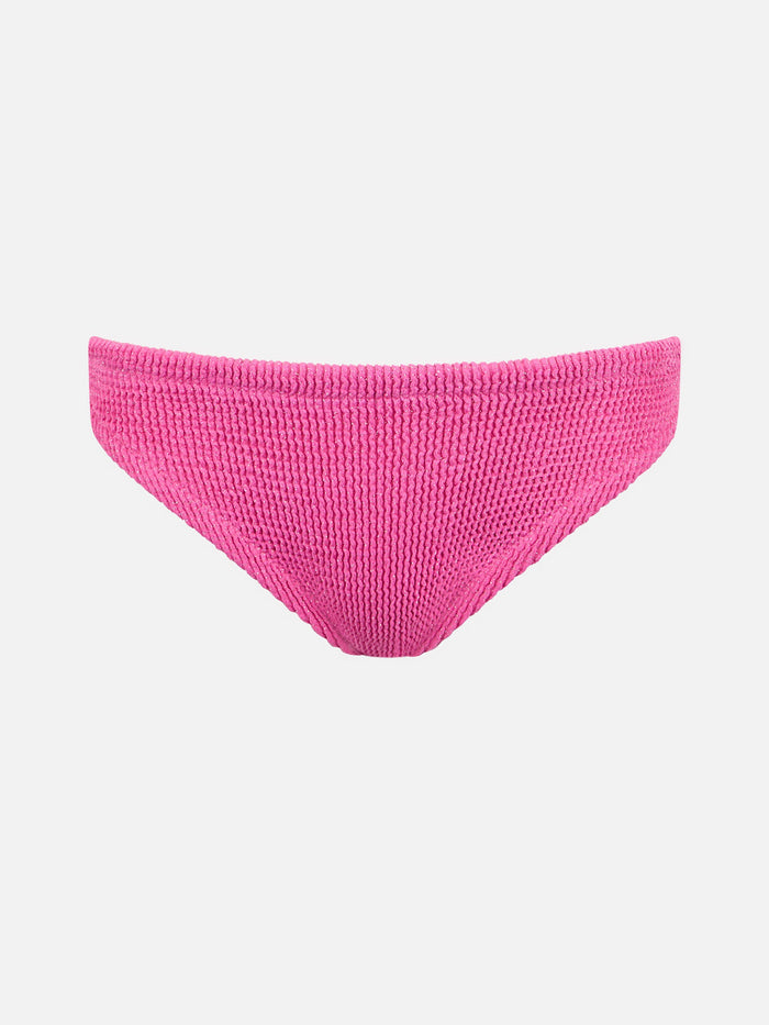 Girl Pink Crinkle Swim Briefs Madame With Bow Bottom