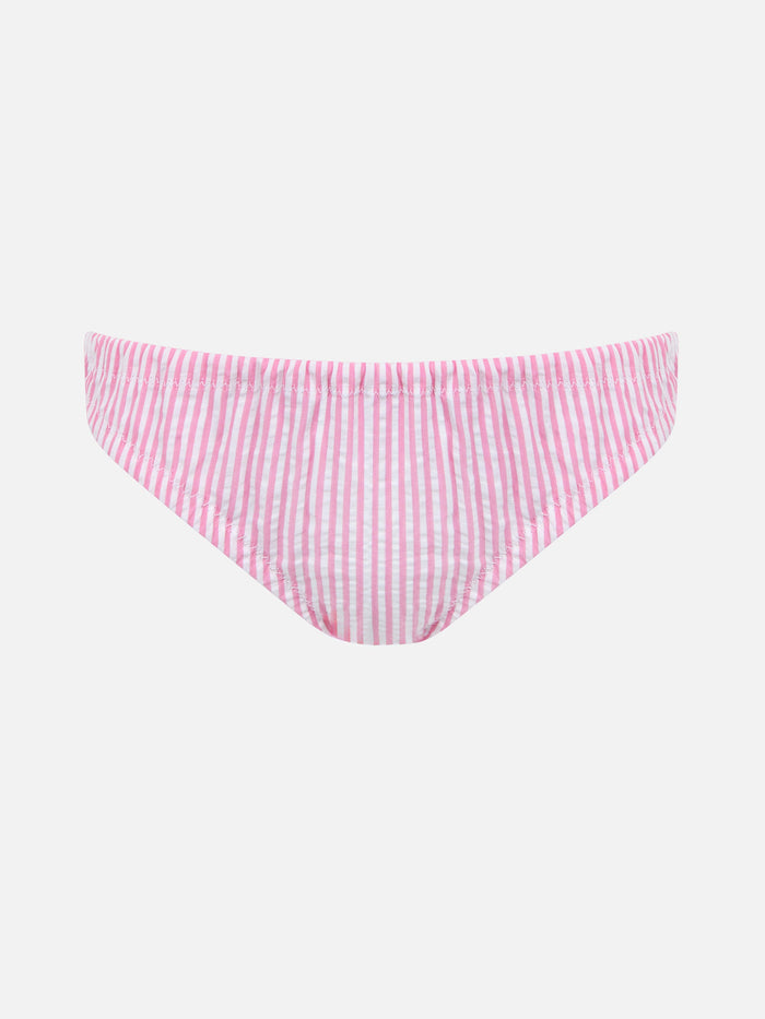 Girl Cotton Swim Briefs Madame With Bow And Betsy Print | Made Liberty Fabric Pink Bottom