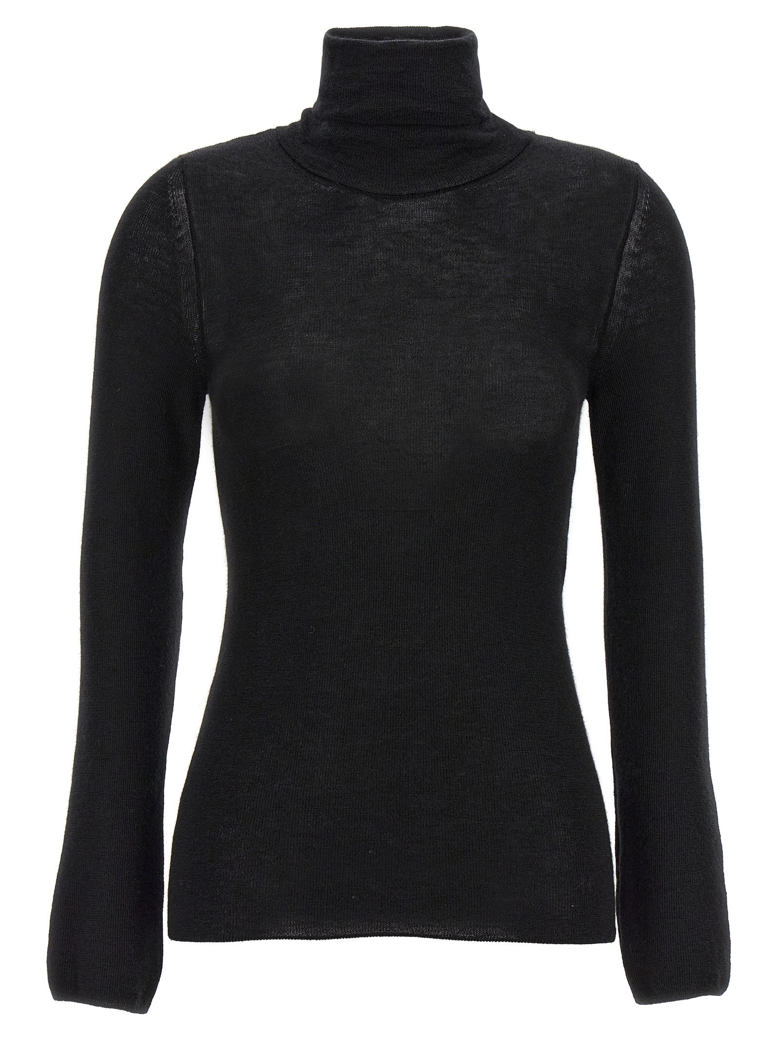 Silk cashmere turtleneck sweater Black Sweater, Cardigans