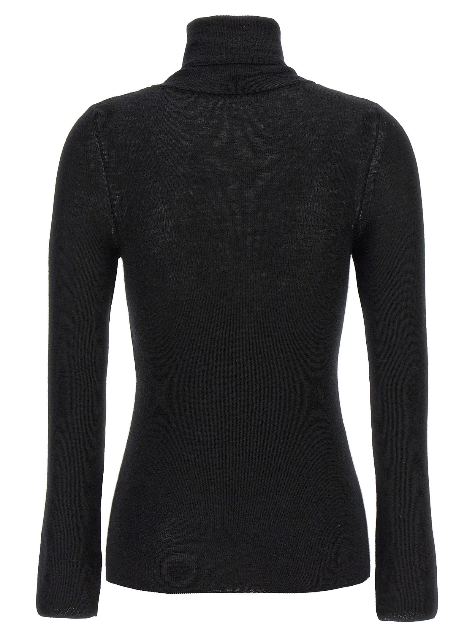 Silk cashmere turtleneck sweater Black Sweater, Cardigans