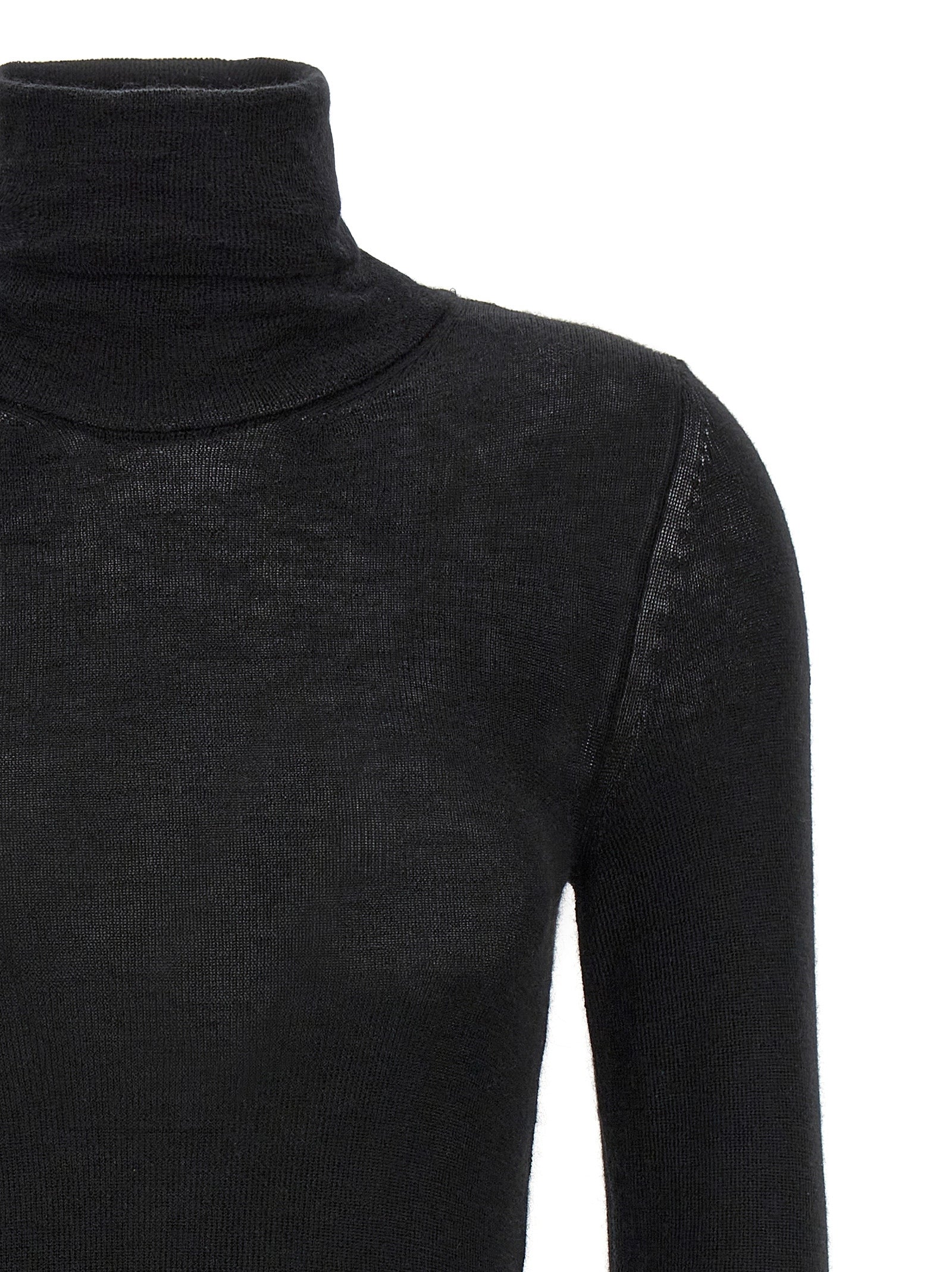 Silk cashmere turtleneck sweater Black Sweater, Cardigans