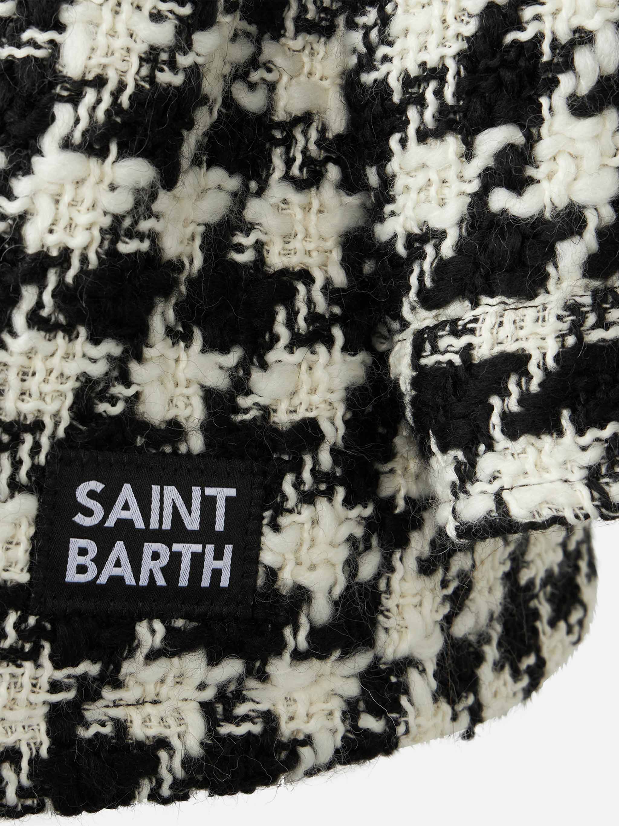 Girl Overshirt Jacket With Pied De Poule Print Black