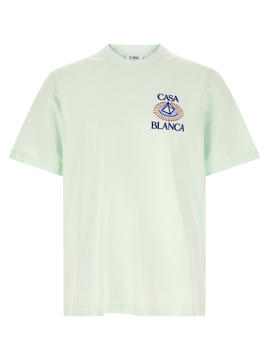 Casablanca Celestial Pyramid Flock-Printed T-shirt — Mint