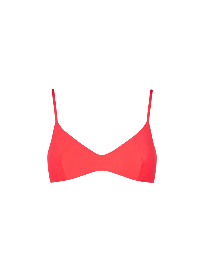 May Fluo Red Bralette Bikini Top