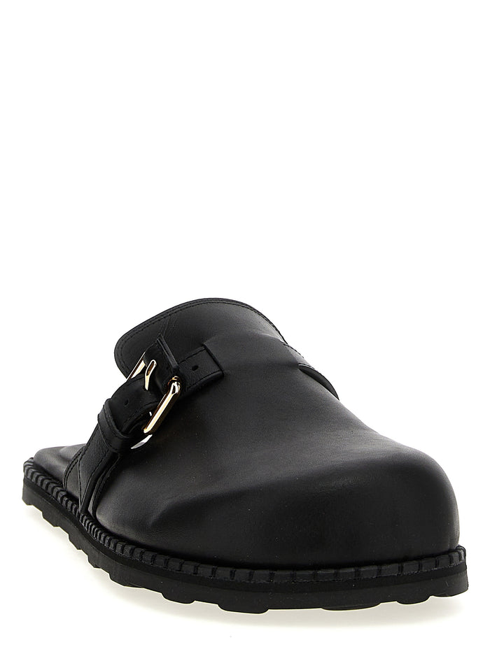 Birky sabots Black Calfskin Leather (bos Taurus) Flat Shoes